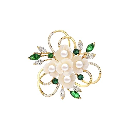 Image of Flower Brooch for Women Rhinestone Flower Brooch Pins Floral Brooches Jewelry Gift for Mom Wife