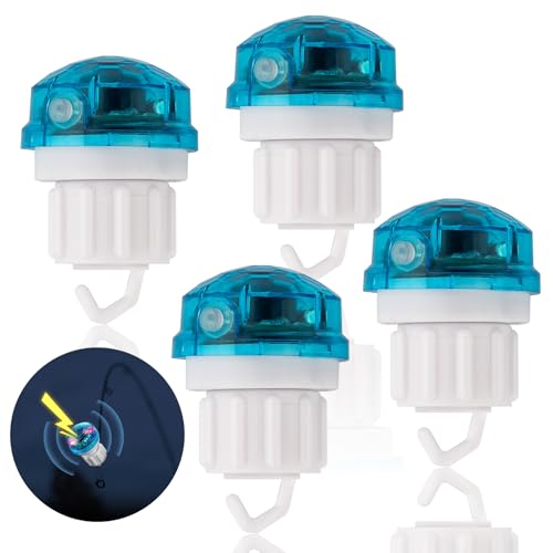 Editbar 4PCS Automatischer Bissanzeiger Angeln – LED Angel Bissanzeiger mit Ton- & Lichtalarm, Wasserdicht Elektronische Bissanzeiger, Hochsensibel...