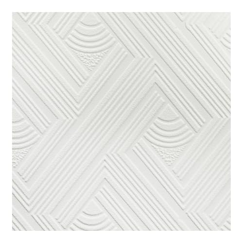 Superfresco Paintable Geometric White Durable Heavy Duty Wallpaper