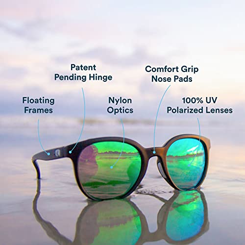 Rheos Wyecreeks Round Floating Polarized Sunglasses | 100% Uv Protection | Floatable Shades | Ideal For Fishing And Boating | Anti-Glare | Unisex | Tortoise | Gunmetal #TOP1