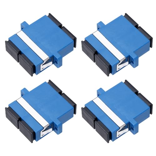 Image of sourcing map Fiber Optic Coupler SC/UPC Single Mode Duplex Fiber Optical Cable Adapter Fiber Optic Connectors for Network Internet, 4 Pack