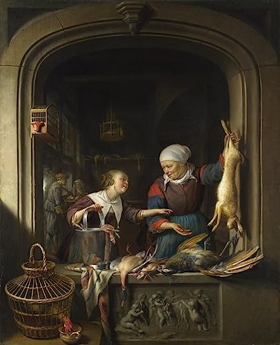 Cuadro cuadro sobre lienzo tienda de pollería Gerrit Dou decoraciones