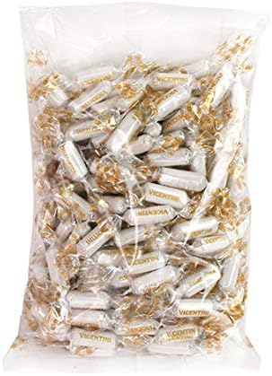 VICENTINI Caramelle Gessetti Bianchi Incartati singolarmente - Gessetti Bianchi Confettati Ripieni di Liquirizia - 1000 g - ~ 260 Caramelle -