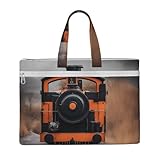 機関車プリント 大容量 キャンバストート ファイルバッグ レディース メンズ ドキュメント オフィス 旅行 ショッピング