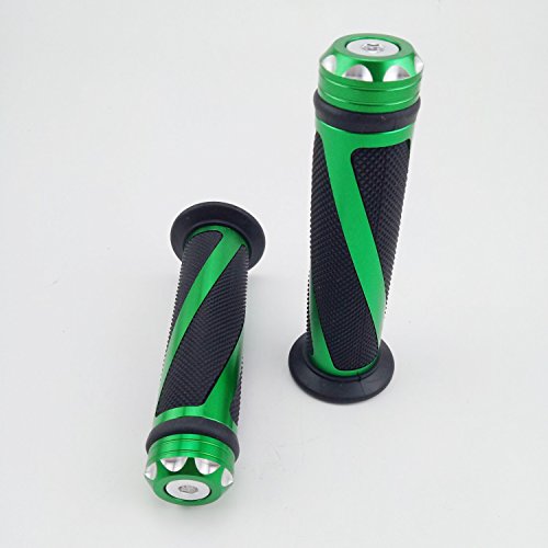 OKSTNO Universal Motorcycle Rubber Gel Handlebar Hand Grips for 7/8" Bar End Handle Bars Sports Bikes (Green)