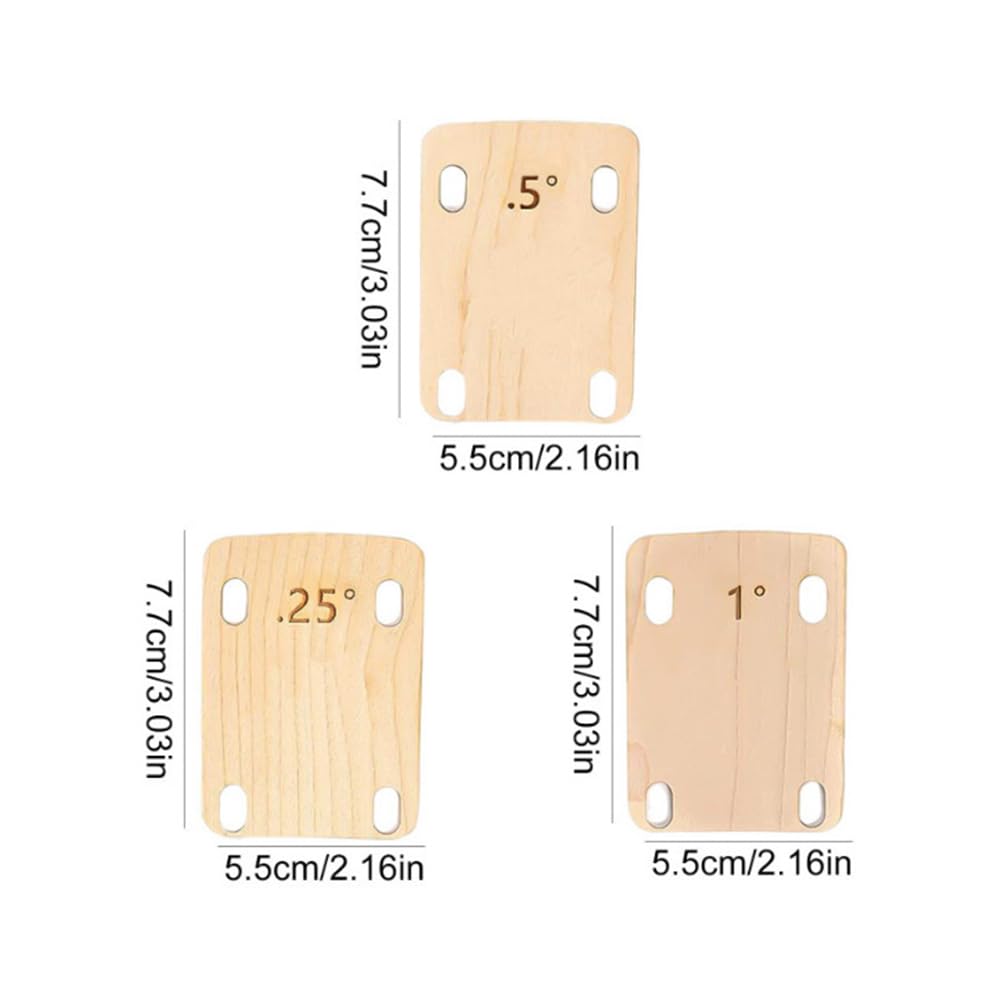 3 Spessori Per Manico Chitarra In Legno Di Acero - 0.25, 0.5 E 1 Grado Per Riparazione - Foto 8