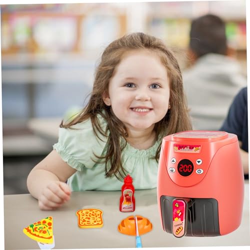 Temeemeg Toy Air Fryer with 15PCS Accessories Cookies Maker Toy with Music & Lights Color Changing Foods Kitchen for Aged 3+ Kids Kitchen Set Style 2 - Image 7