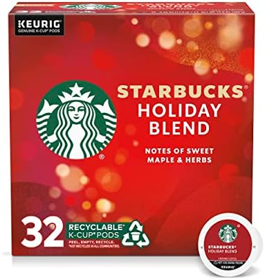 Starbucks Holiday Blend K-Cup, 1 box of 32 (32 pods)
