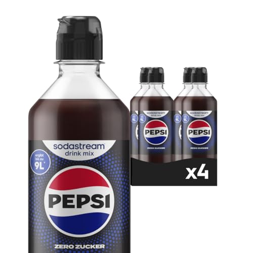 Sodastream drink mix Pepsi Zero Zucker – zuckerfreier Sirup für gesprudeltes & stilles Wasser, 4er Pack (4 x 440 ml), ergibt bis zu 9L Fertiggetränk 1
