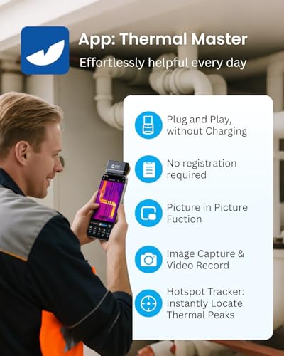 Image of Thermal Master P3 - Thermal Camera for iOS & Android, 8mm Macro Vision Infrared Imager w /Manual Lens, 512x384 Super Ir Resolution, 3.6℉ Accuracy, 35mk NETD, Work for Home PCB Inspection, Black