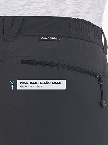 Schöffel Damen Pants Engadin, Outdoor Hose, strapazierfähige Wanderhose für Frauen, Wasserabweisende Damen Hose mit sportlichem Schnitt, Charcoal, 38