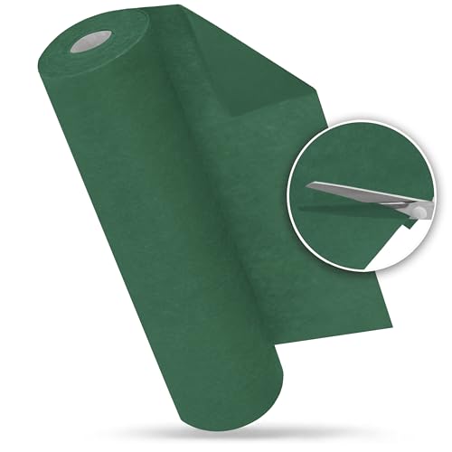 MODERNO Vlies Tischläufer - Moderner Outdoor Tischläufer in Dunkel Grün, 30 cm x 25 m - Ideal für Tischdeko, Partydeko bei Geburtstag, Hochzeit & Festen