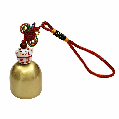 HACASO Good Luck Bell Ornaments Phone Keychain Decor, Chinese Feng Shui Bell (Luck Cat) Cover