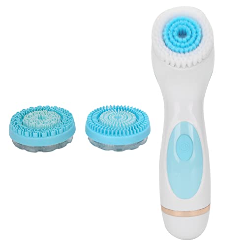 ZJchao USB Charging Electric Facial Cleansing Brush Silicone Face Pore Cleaner Blue Professional 3D Oscillating Brush Head Deep Facial Cleaning Exfoliator for Women Men All Skin Types