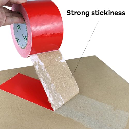 Image of BOMEI PACK 3 Inch Red Duct Tape Waterproof,Heavy Duty,3 Inch x 35 Yards,9 Mil Industrial Grade Yellow Duct,No Residue,Strong,Flexible and All Weather,Professional for Indoor & Outdoor Use