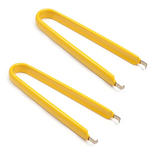 Utoolmart IC Puller Chip Extractor Removal Tool Antistatic Clip Pliers Switch Puller with Insulated Vinyl Grip Yellow 2 Pcs