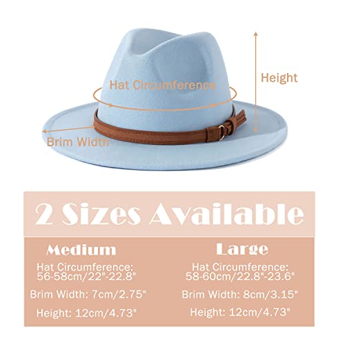 Image of Lisianthus Men & Women Vintage Wide Brim Fedora Hat | Classic Belt Buckle Decor, Adjustable Drawstring, Inner Breathable Sweatband, Timeless Style, Ideal for Travel & Daily