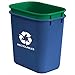 Acrimet Wastebasket Bin for Recycling and Waste, 6.75 Gallon/ 27 Quart/ 24 Liter (Plastic) (Green and Blue) (Set of 2)