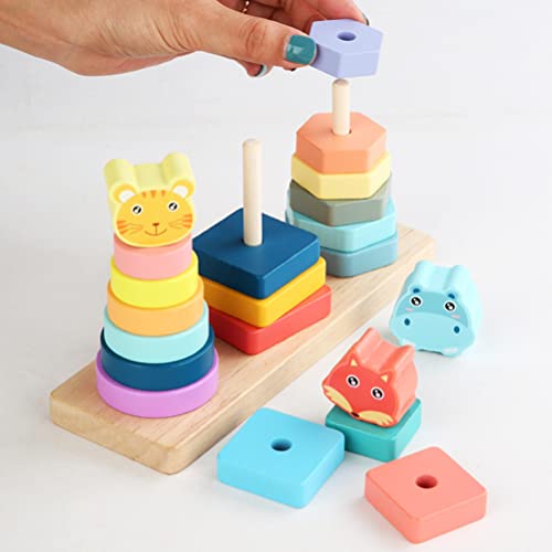 TOYANDONA 1 conjunto de empilhamento torre bebê empilhamento forma de brinquedo triagem de brinquedo