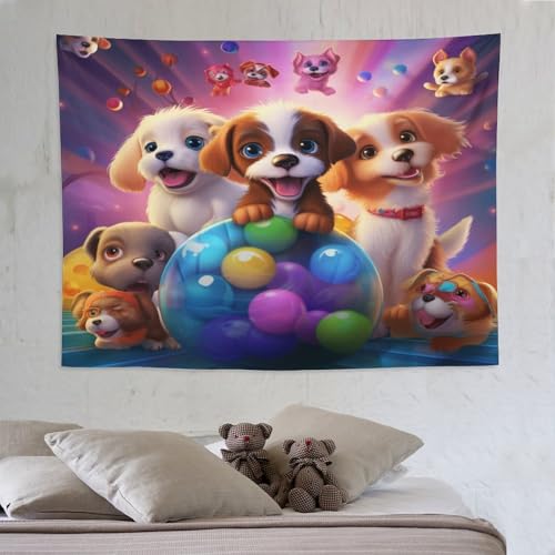 Tenture murale chien mignon pour une décoration de chambre cocooning