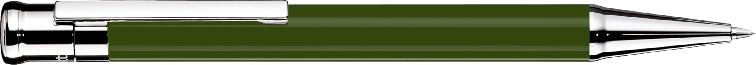 Otto Hutt Design04 Kugelschreiber mit glänzendem Oliveschaft und Platinelementen