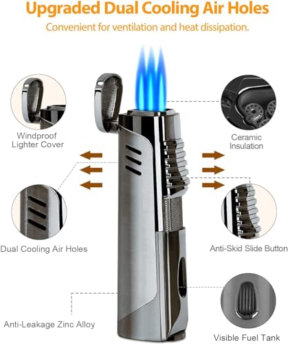 Encendedor Pinnacle Triple Llama con Cortador - Gun Metal miniatura 2