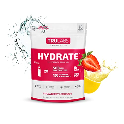 Trulabs Hydrate Strawberry Lemonade, Hydration Electrolyte Powdered Drink Mix #TOP19