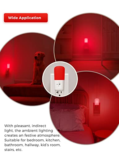 Lohas Red Night Light Plug In, Dimmable Red Light Led Night Lights With Dusk To Dawn Sensor, Adjustable Brightness Red Light For Nursery Kids Room Hallway Kitchen,Christmas Gift 2 Pack #TOP5