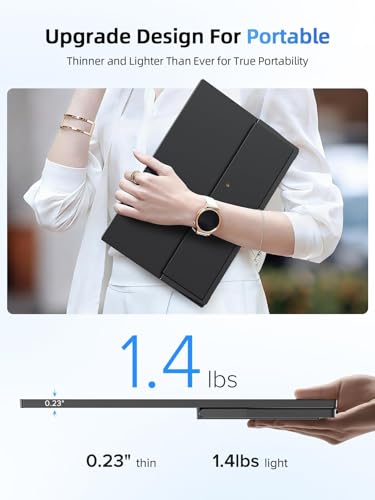 Image of UPERFECT Portable Monitor Touchscreen 15.6 Inch 125% sRGB Travel Monitor Built-in Adjustable Stand, Speaker, VESA Mountable, USB-C HDMI Ultra-Slim Second Screen for Laptop Mac-Book Phone Game Console