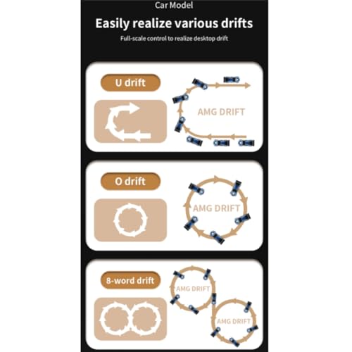 Mini RC Drift Car, 1/43 RC Electric Racing Car 4WD Remote Control Car with Lights, High Speed RC Vehicle for Adults - RTR Version, 4304 (Silver)
