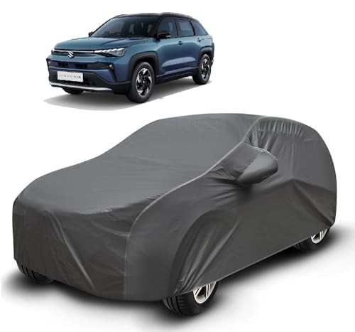 Image of Auto Hub Car Cover Compatible with Maruti Victoris with Mirror Pocket, Soft Cotton Lining, Victoris Car Cover Waterproof - Grey