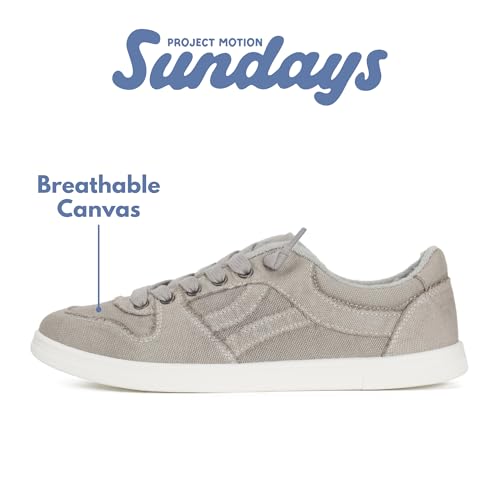 Image of Sundays Canvas Sneakers Women - Memory Foam Insole with Breathable Canvas Shoes for Women Footwear - Non-Slip with Lightweight and Comfortable Womens Sneakers