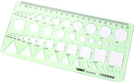 Misright Plastic Circle Square Hexagon Geometric Template Ruler Stencil Measure Tool New