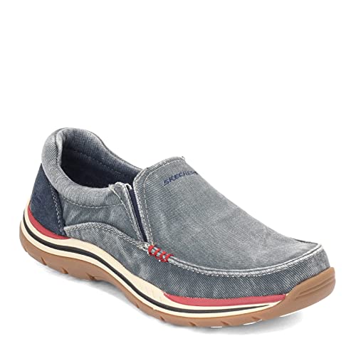 Image of Skechers Men's Expected - Avillo Navy Canvas Loafers and Mocassins