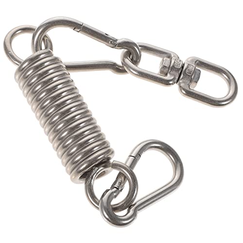 KONTONTY 1 Juego Accesorios de Acero Inoxidable Porche Deber Colgante Equipo Primavera Resorte del Gancho de la Hamaca Ganchos de Columpio de Servicio Pesado Silver