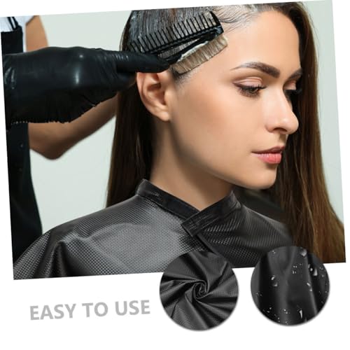 ABOOFAN Capa para tintura de cabello 2 piezas negra impermeable para peluqueros adultos resistente a aceite miniatura 7