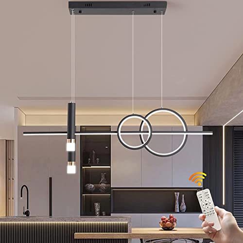 Eoodis Lampada a sospensione moderna LED, Lampada a sospensione Moderni, Lampadario Dimmerabile Telecomando, Lampadario per soggiorno cucina camera da letto 40W