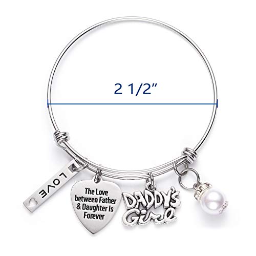 LParkin Daughter Gifts Love Bracelets For Girls From Dad Daddy Daughters Gift Teen Girl Bangle Bracelet Birthday Jewelry2