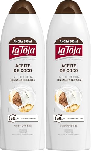 La Toja Gel de Ducha Aceite de Coco, Piel Irresistiblemente Suave, Cuidada y Llena de Vitalidad, Protege Frente la Sequedad, 600 ml (Paquete de 2)