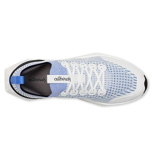 Allbirds Men’s Tree Flyer 2 Active Supportive Running Shoe - Blizzard, Pure Azure (Blizzard Sole) - 12.5 Medium
