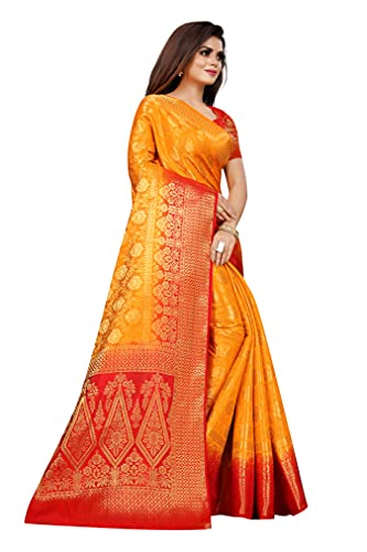Image of C J Enterprise Women's Pure Soft Kanjivaram Silk Saree for Wedding Kanchipuram Pattu Banarasi Wear