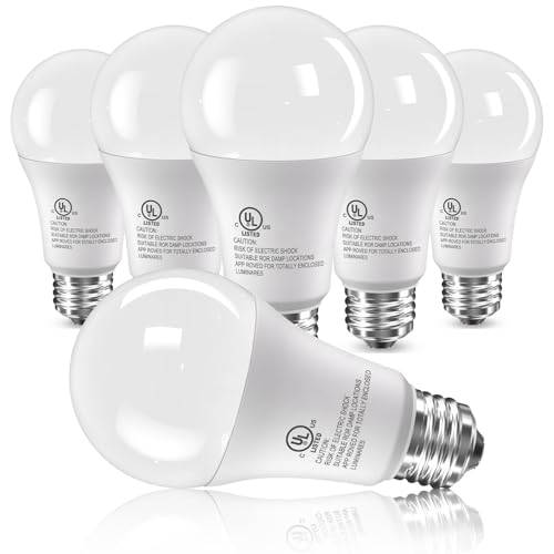 Image of 6 Pack LED Light Bulbs 100 Watt Equivalent, A19 5000K Daylight White
