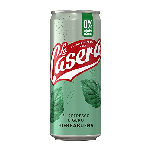 La Casera Refresco Ligero de Hierbabuena, con Cero Azúcares y Cero Calorías - Lata 33cl