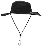 Camo Coll Outdoor UPF 50+ Boonie Hat Summer Sun Caps (One Size, Black)