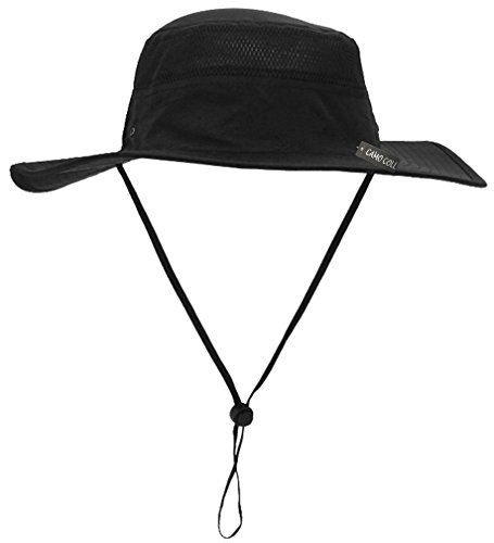 Camo Coll Outdoor UPF 50+ Boonie Hat Summer Sun Caps (One Size, Black)