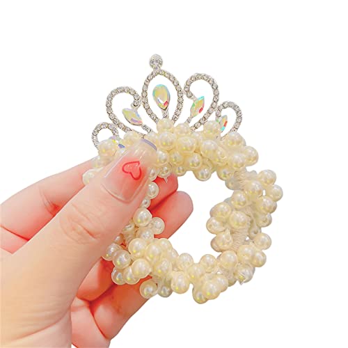 PrincessCrown - Coleteros para coletas con diamantes de imitación, perlas, coletas