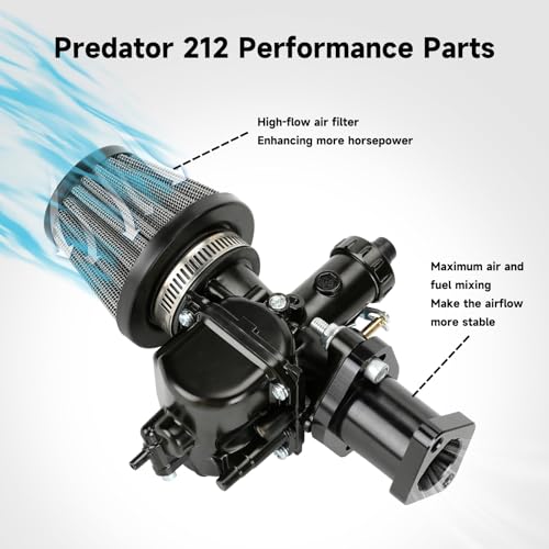 Image of FVRITO VM22 26mm Carburetor Jet Kit for Predator 212cc 196cc Coleman CT200U CT200U-EX BT200X Mini Bike KT196 Go Kart Baja Warrior GX200 Clone Engine with Air Filter Intake Manifold Performance Parts