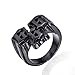 Produktbild AMY-XCQ Herren Nummer 666 Vintage Ringe Edelstahl Hypoallergen Schmuck/Halloween/Hochzeitsring/Versprechensring/Jubiläumsgeschenk Größe (7-14) Schwarz,Gold,Schwarz,7