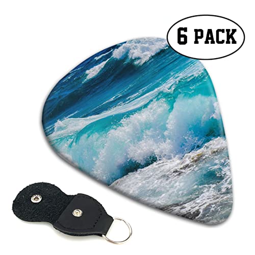 Lot de 6 médiators imprimés Water Waves pour guitare acoustique, guitare électrique avec boîte de rangement - Les Beatles, Paul McCartney, John Lennon, RIngo Starr, George Harrison Lot de 6 médiators imprimés Water Waves pour guitare acoustique, guitare électrique avec boîte de rangement – Image 3