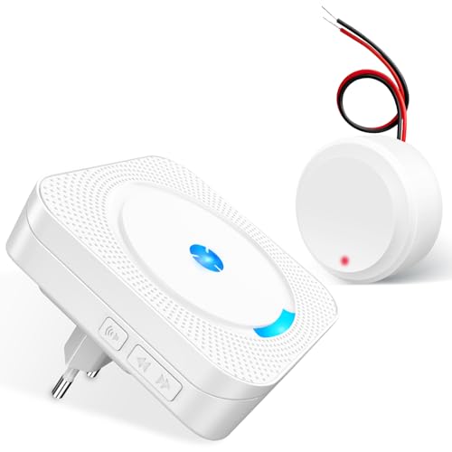 BESIMLIVE Funksignal Weiterleitung Funk,Türklingel Erweiterung Set, Klingel Weiterleitung für Bestehende Klingel, 1 Funkkonverter 1 Empfänger (Einbausender 3-24V AC 5-32V DC)